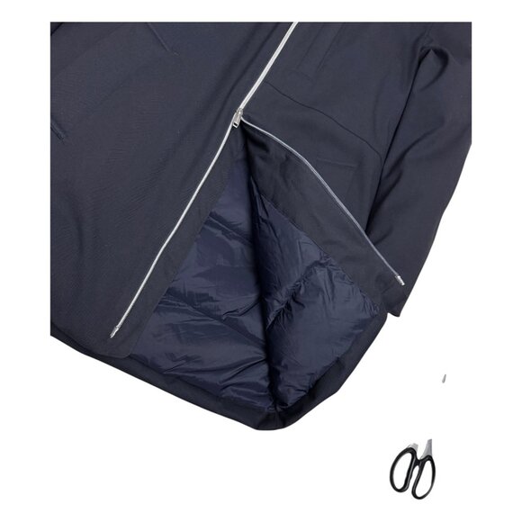 CERUTTI 1881 Luxury Designer Blue Winter Puffer Parka Jacket Coat Womens Large - Picture 3 of 7